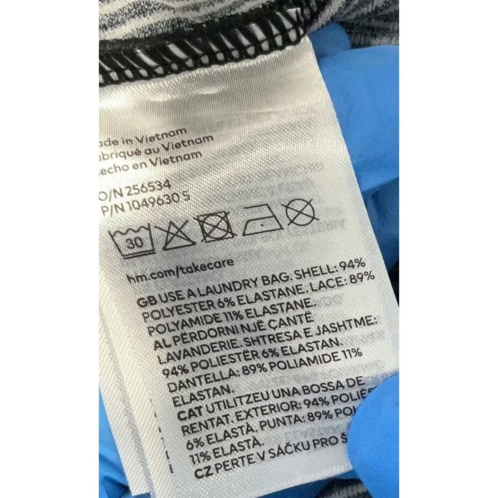 Divided X H&M Black Coquette Ribbed Butterfly Mini Dress Y2K Revive Grunge S - Picture 12 of 14